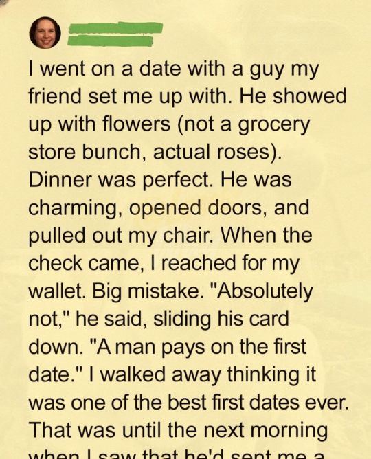 He Paid for Dinner… Then Sent Me an Invoice the Next Morning 2